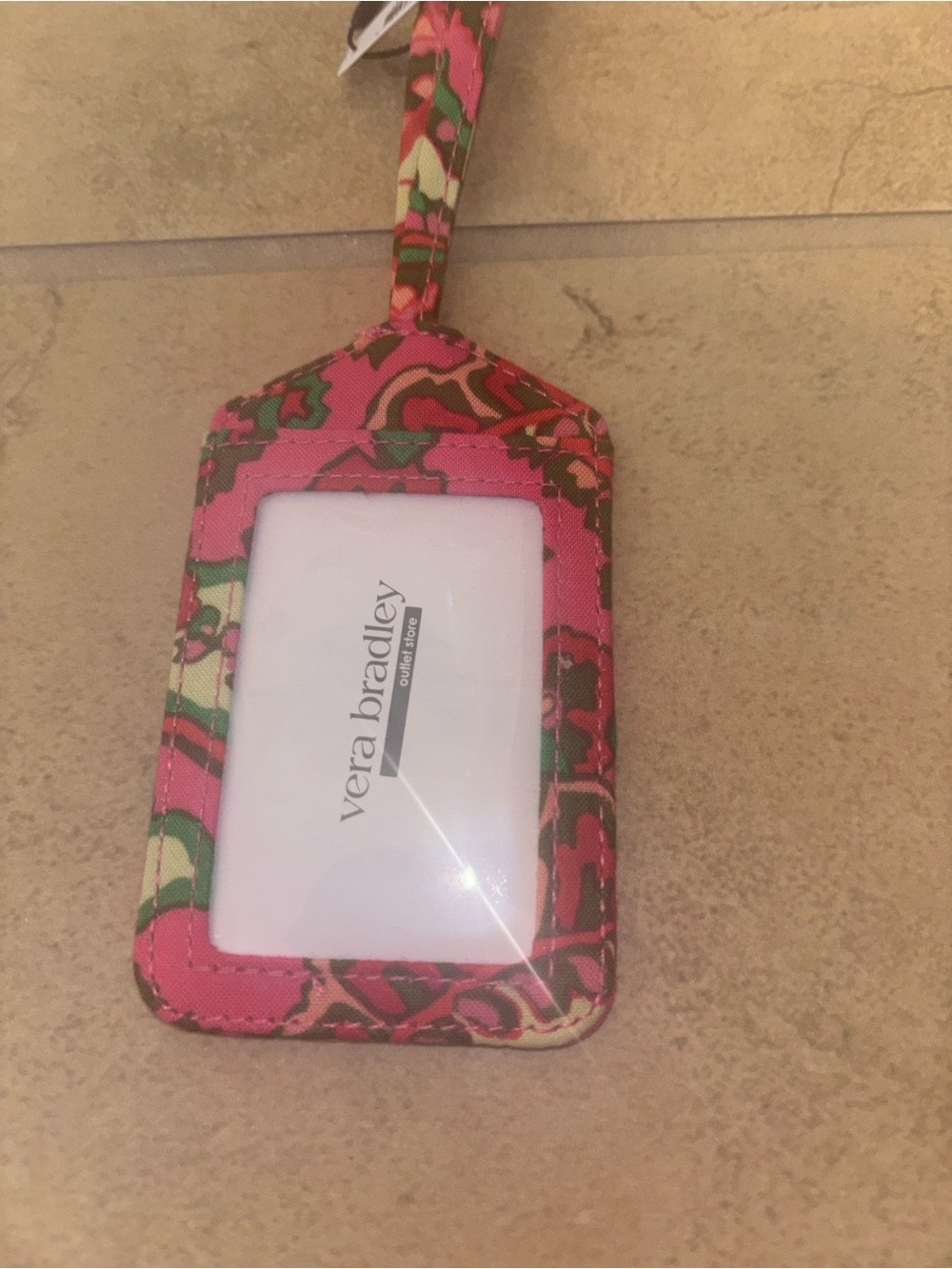 Vera Bradley Pink Floral Luggage Tag - Picture 2 of 6